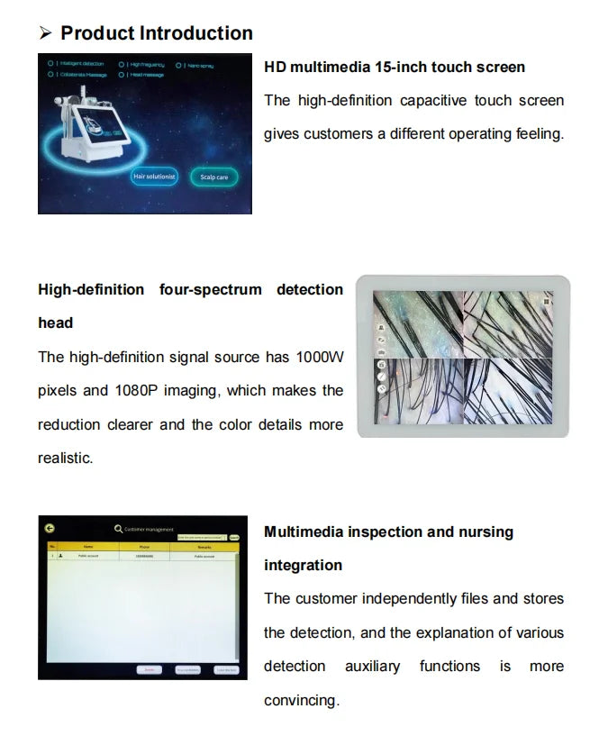2026 Hot Sale 5 in 1 Micro Current Scalp Analyzer for Hair Loss Treatment Micro Current Hair Growth Machine