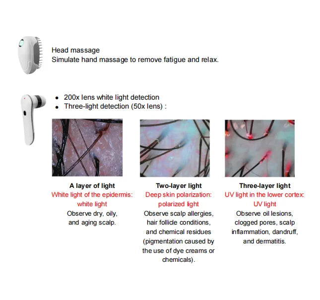 2026 Hot Sale 5 in 1 Micro Current Scalp Analyzer for Hair Loss Treatment Micro Current Hair Growth Machine