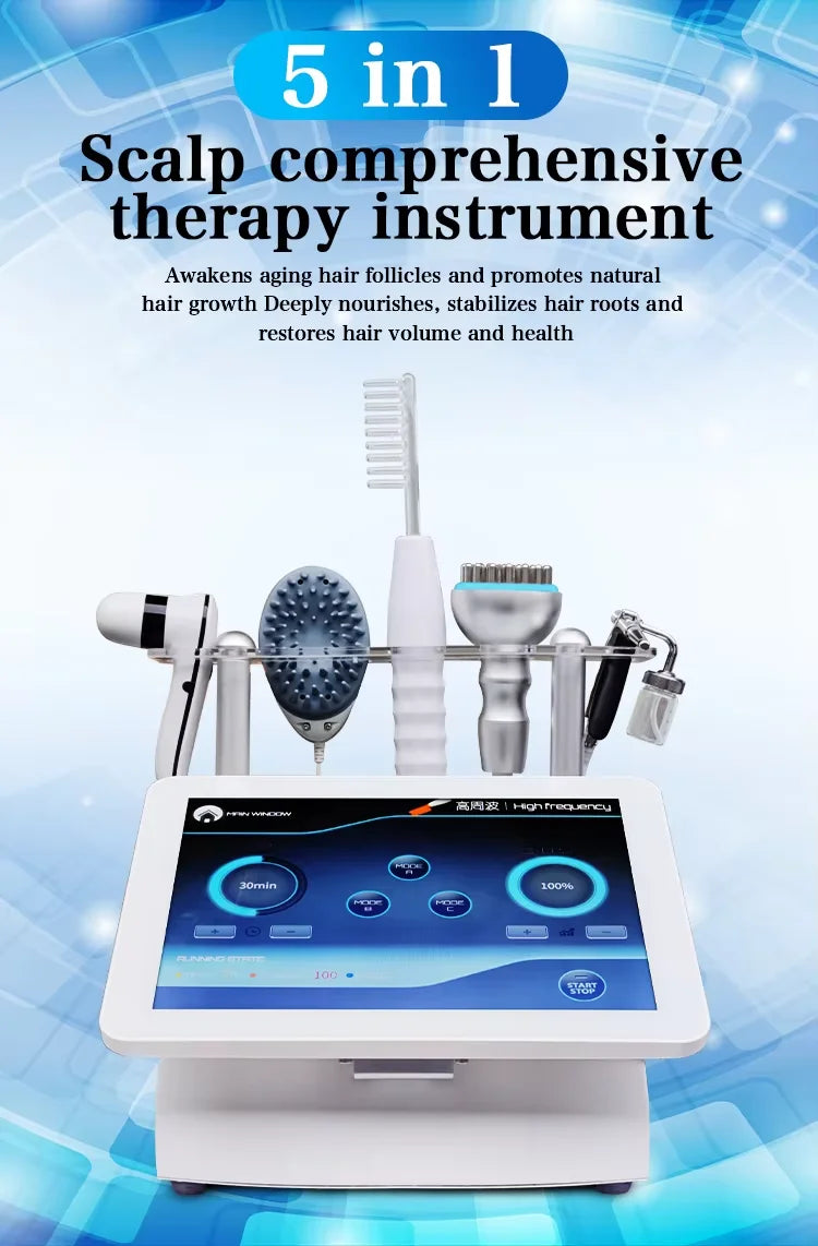 2026 Hot Sale 5 in 1 Micro Current Scalp Analyzer for Hair Loss Treatment Micro Current Hair Growth Machine