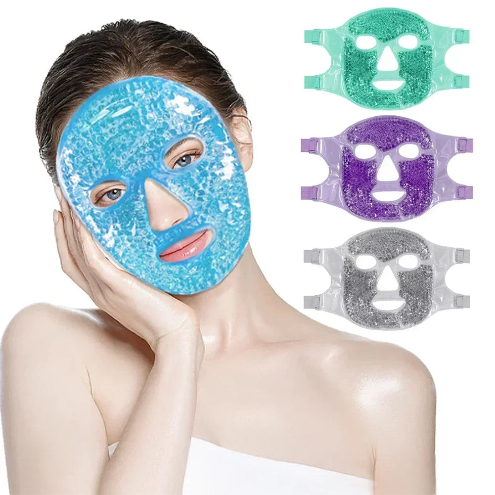 Reusable Gel Ice & Hot Compress Facial Mask Ice Gel Eye Face Mask SPA Massager Relaxation Tool for Men and Women Perfect Gift