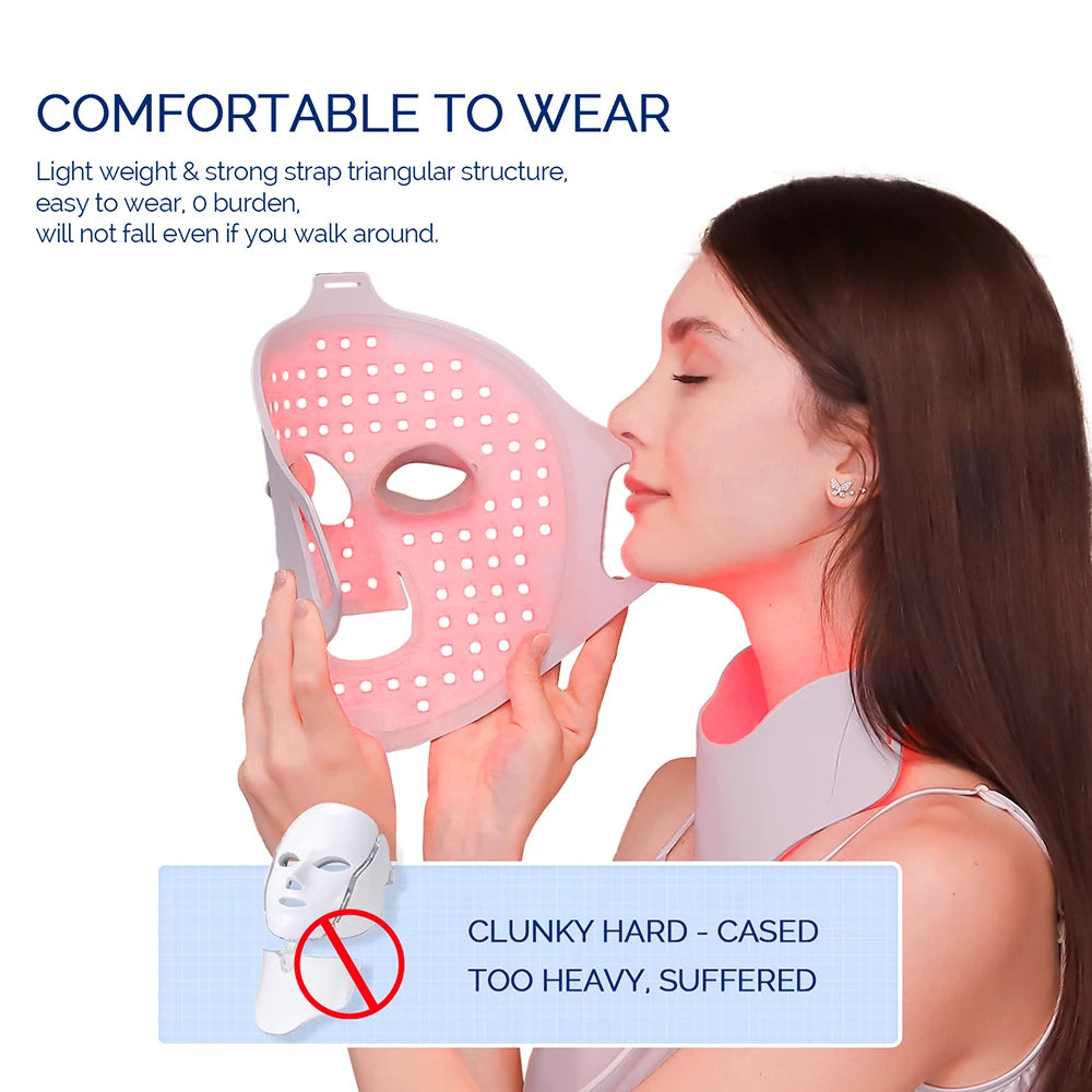 7 Colors LED Silicone Beauty Machine Skin Care Face Mask for Home Use