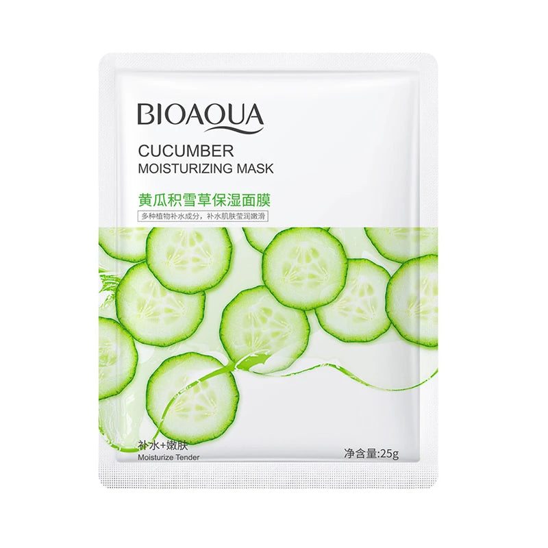 8pcs BIOAQUA Fruit Facial Masks Moisturizing Hydrating Brightening Anti-aging Face Mask Sheet Masks for Face Skin Care