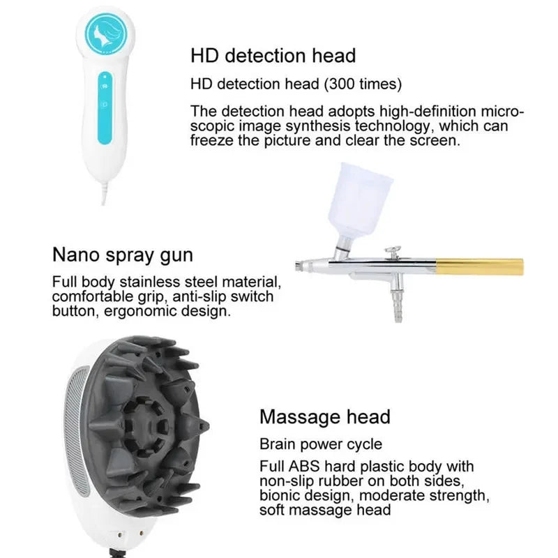 2026 Hot Sale 5 in 1 Micro Current Scalp Analyzer for Hair Loss Treatment Micro Current Hair Growth Machine