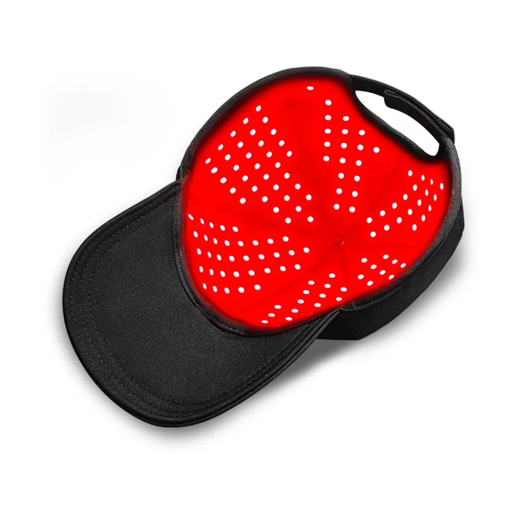 Red Light Therapy Hat with 180Lamp Beads Laser Hair Growth Cap Professional Cap for Greasy Scalp Hair Care Adjustable Rear Strap