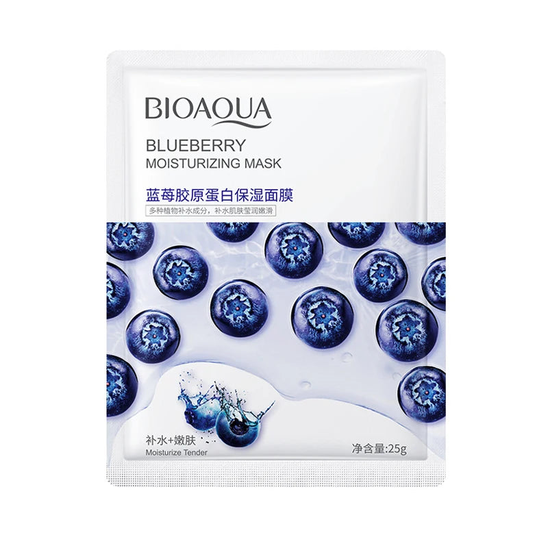 8pcs BIOAQUA Fruit Facial Masks Moisturizing Hydrating Brightening Anti-aging Face Mask Sheet Masks for Face Skin Care