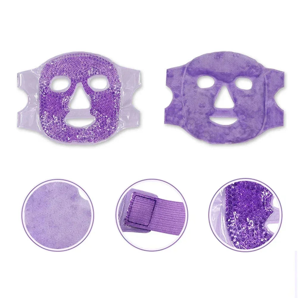 Reusable Gel Ice & Hot Compress Facial Mask Ice Gel Eye Face Mask SPA Massager Relaxation Tool for Men and Women Perfect Gift