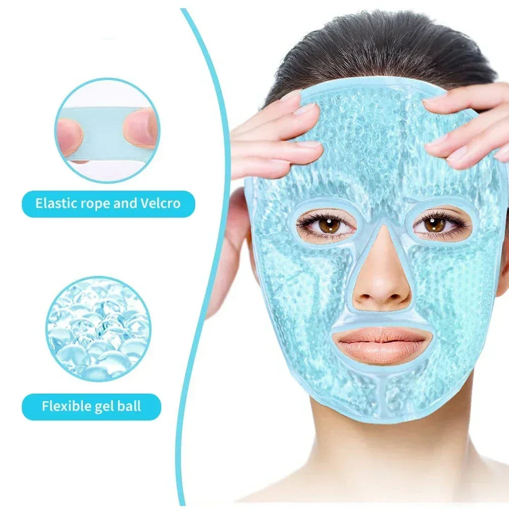 Reusable Gel Ice & Hot Compress Facial Mask Ice Gel Eye Face Mask SPA Massager Relaxation Tool for Men and Women Perfect Gift
