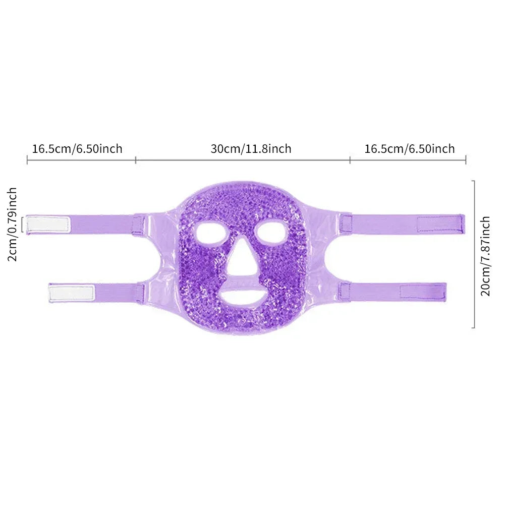 Reusable Gel Ice & Hot Compress Facial Mask Ice Gel Eye Face Mask SPA Massager Relaxation Tool for Men and Women Perfect Gift