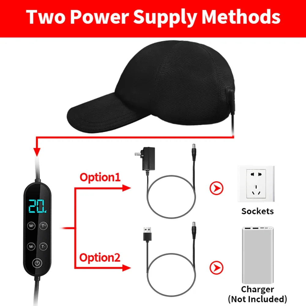 Red Light Therapy Hat with 180Lamp Beads Laser Hair Growth Cap Professional Cap for Greasy Scalp Hair Care Adjustable Rear Strap