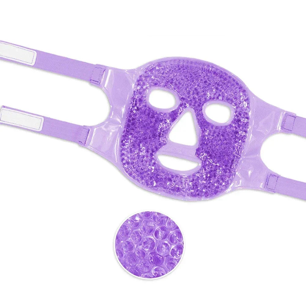 Reusable Gel Ice & Hot Compress Facial Mask Ice Gel Eye Face Mask SPA Massager Relaxation Tool for Men and Women Perfect Gift