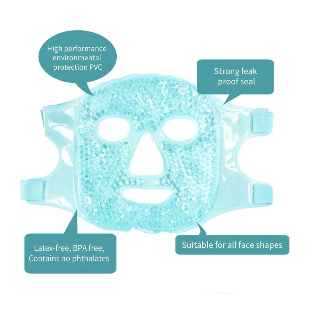 Reusable Gel Ice & Hot Compress Facial Mask Ice Gel Eye Face Mask SPA Massager Relaxation Tool for Men and Women Perfect Gift