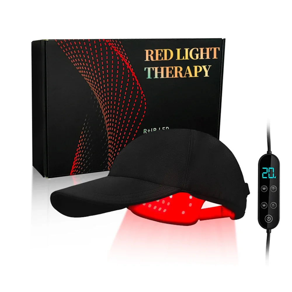Red Light Therapy Hat with 180Lamp Beads Laser Hair Growth Cap Professional Cap for Greasy Scalp Hair Care Adjustable Rear Strap