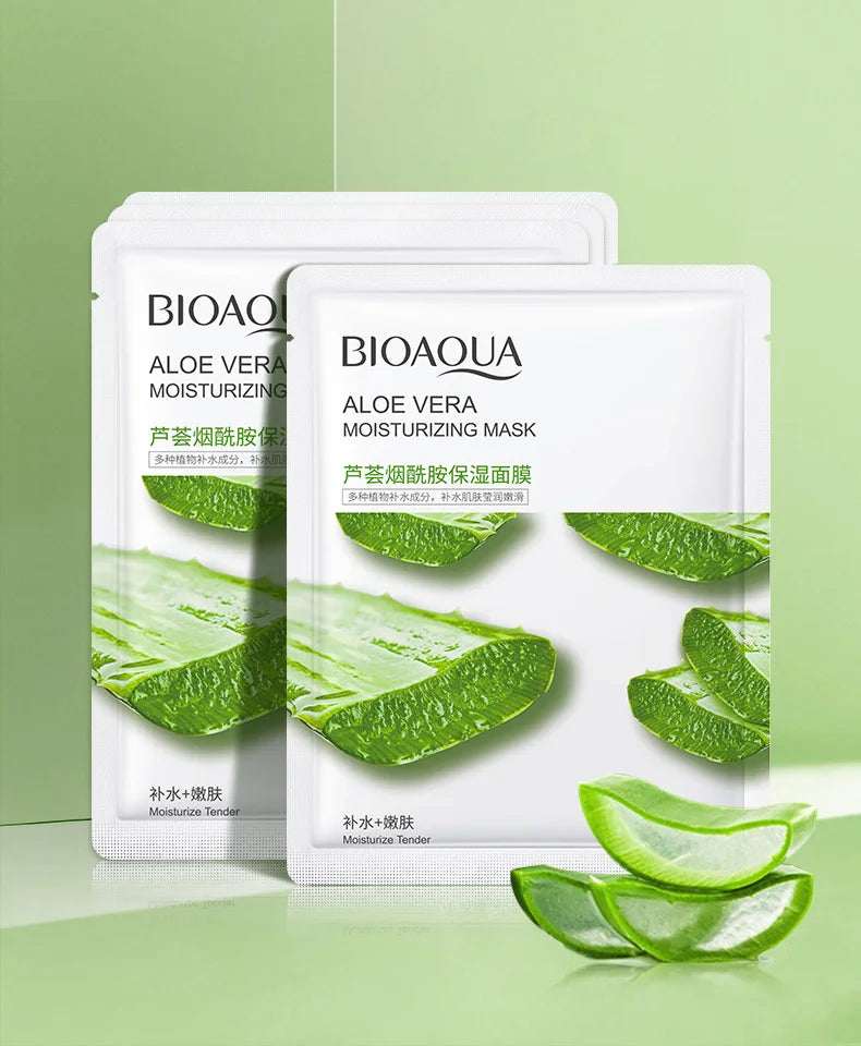 8pcs BIOAQUA Fruit Facial Masks Moisturizing Hydrating Brightening Anti-aging Face Mask Sheet Masks for Face Skin Care