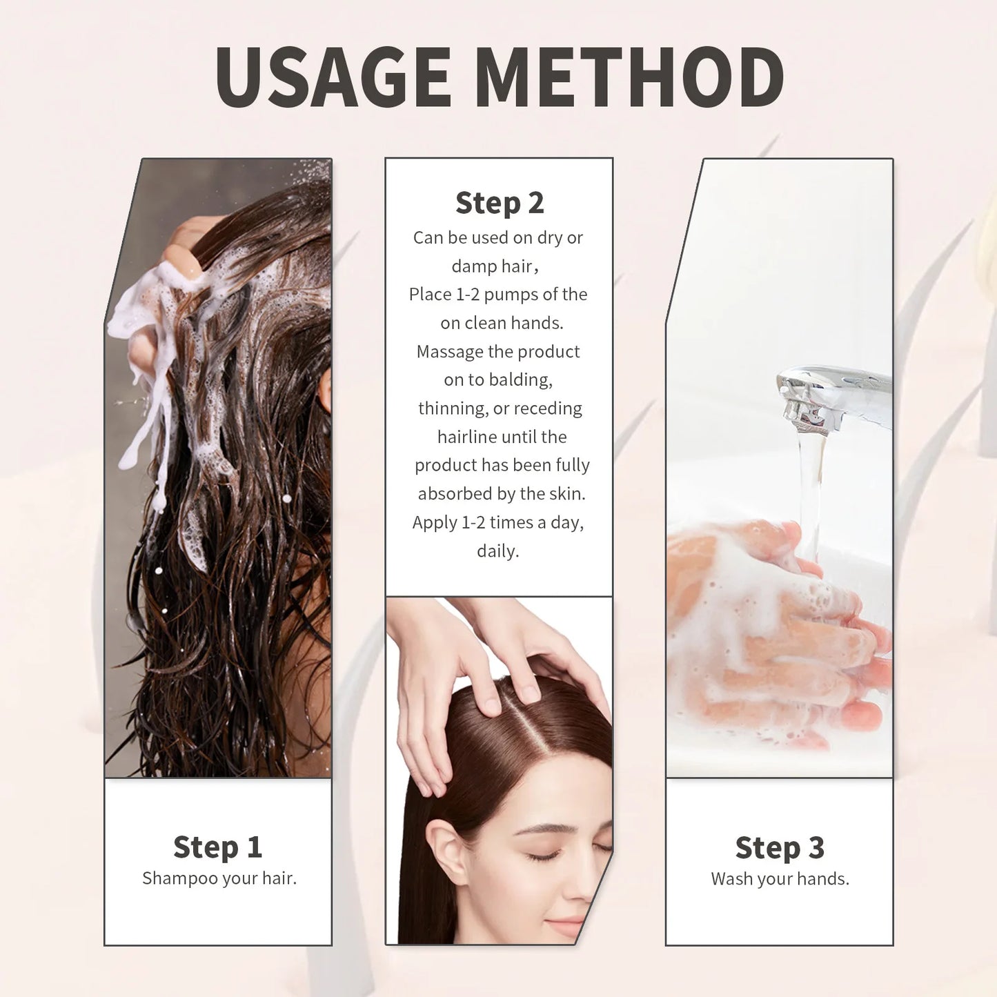 Hair Growth Spray Rice Water Fast Growing Prevent Alopecia Repair Dry Frizzy Damaged Nourish Roots Smooth Scalp Treatment Serum