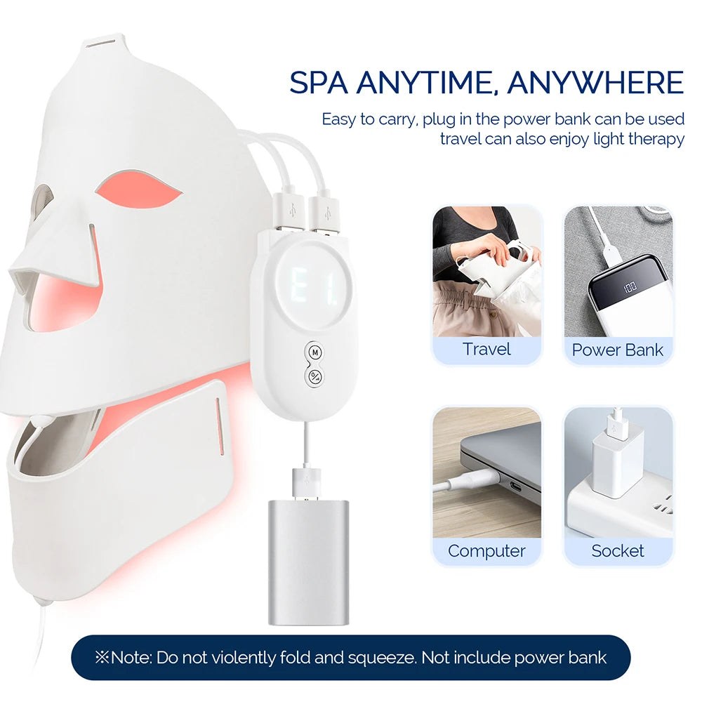7 Colors LED Silicone Beauty Machine Skin Care Face Mask for Home Use